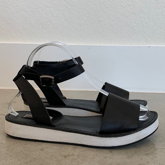 Steve Madden Miley Platform Sandal Black and White Womens 8 - Picture 1 of 9
